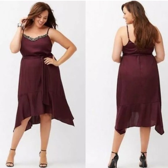 Lane Bryant Dresses & Skirts - Lane Bryant purple burgundy cocktail dress 16 24